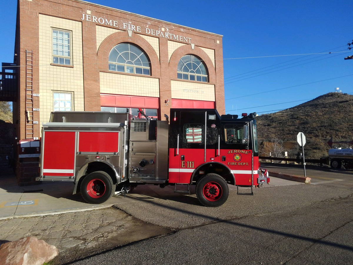 new type 1 engine in front of the jerome fire department